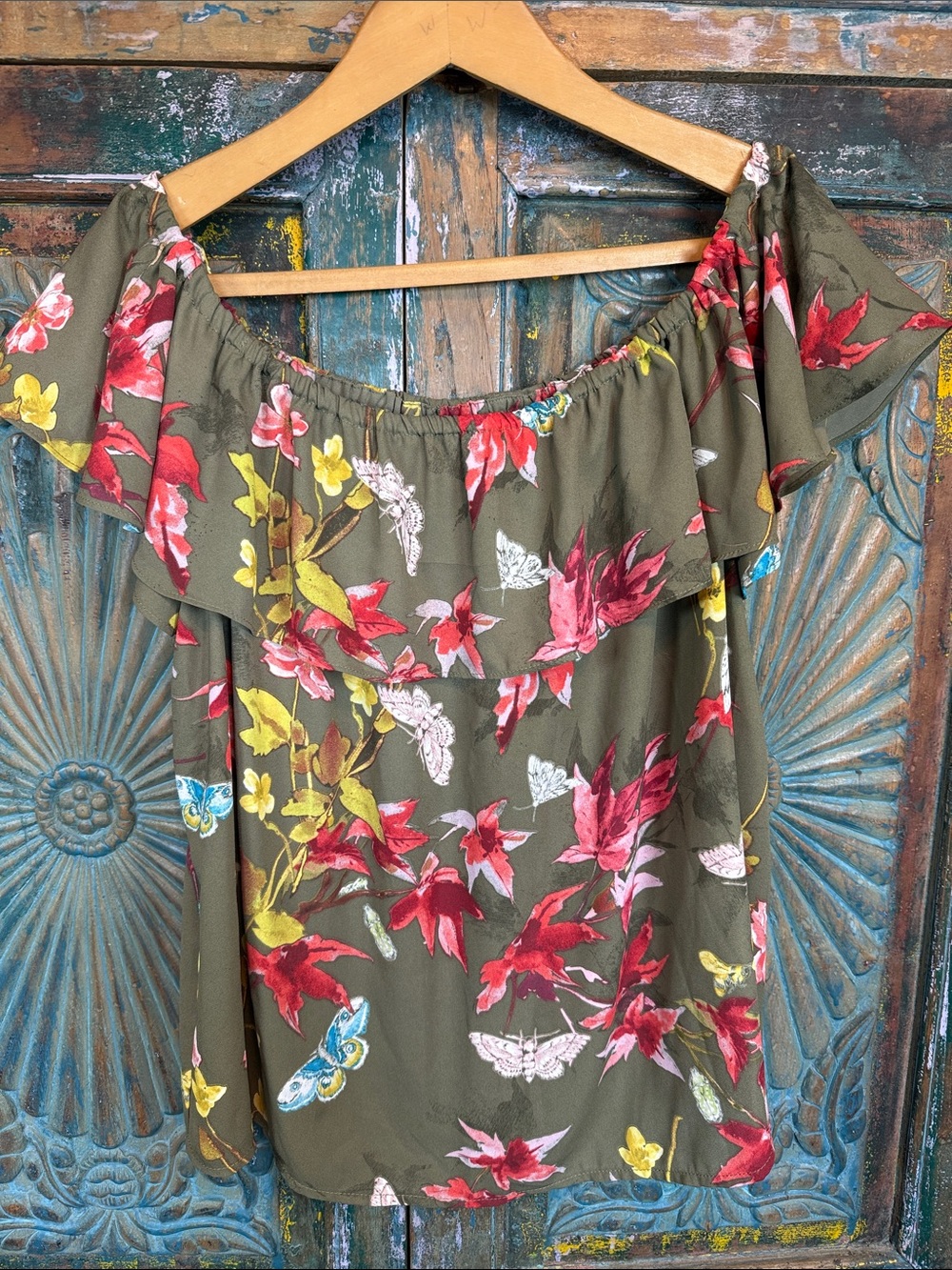 Maeve Anthropologie Moth Butterfly Floral